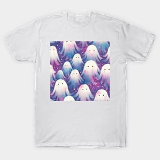 Watercolor kawaii ghosts pattern T-Shirt